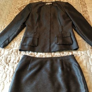 Calvin Klein 2 piece skirt suit. Silver/Grey color